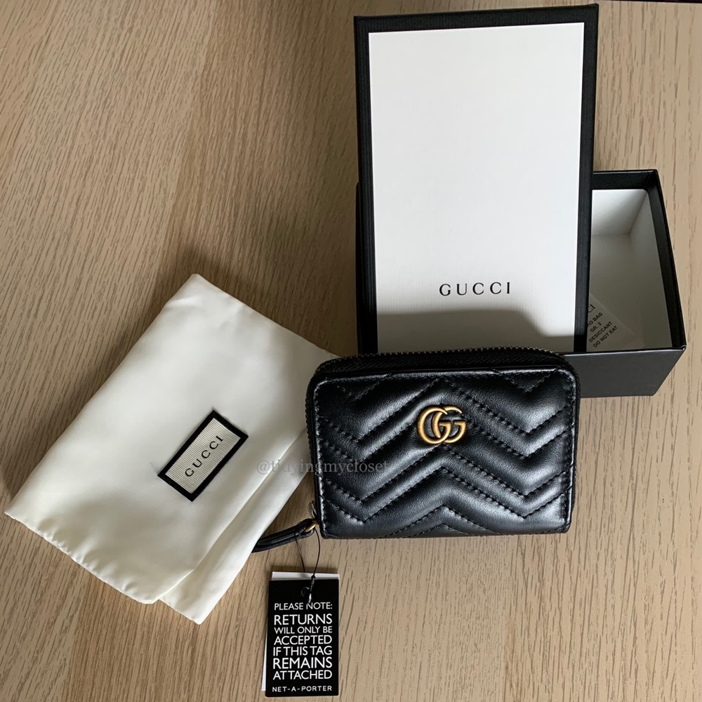 *SOLD* NWT Gucci GG Marmont Black Matelasse Mini Quilted Accordion Zip Wallet - Picture 3 of 17